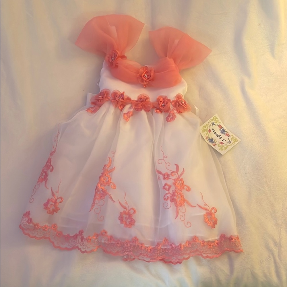 NWT Elegant Pink Floral Kids Formal Dress